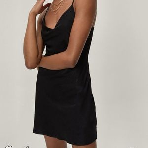 Nasty Gal Pearl Trim Mini Slip Dress